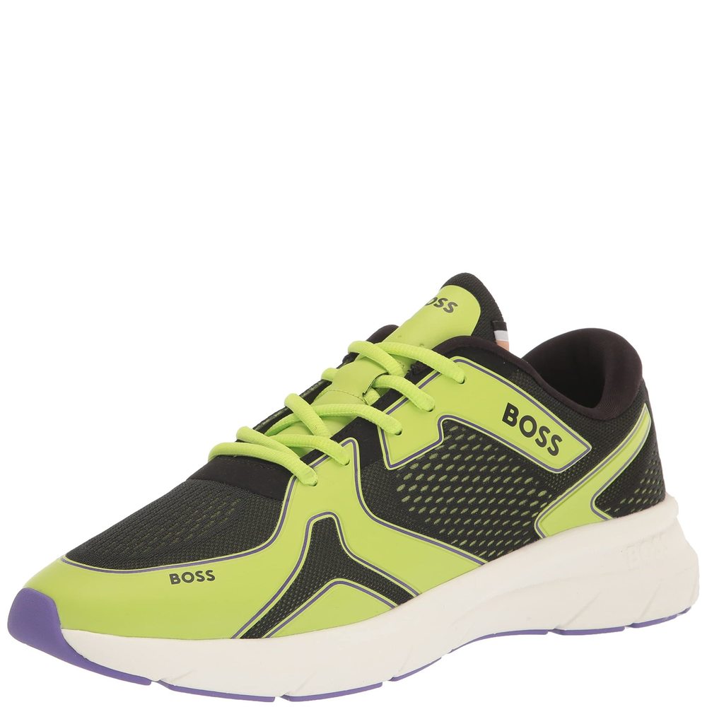 BOSS RUNNING STYLE MIX MATERAL SNEAKERS WITH EMBOSSED LOGO